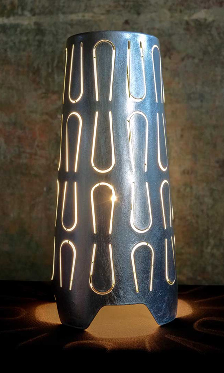Lampe mit Blattaluminium belegt